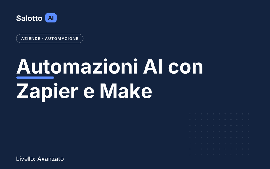 Automazioni AI con Zapier e Make — Salotto AI